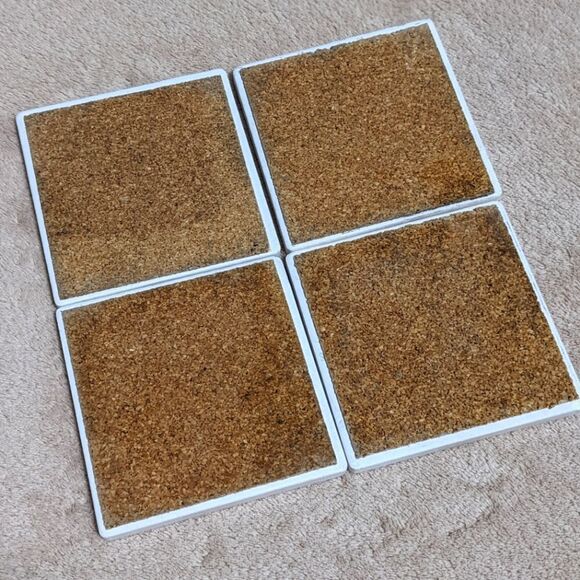 NWOT Beautiful Ceramic Wine Motif Drink Coasters - Qty 4 - Picture 4 of 6